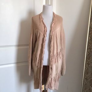 Fringe Open Front Cardigan